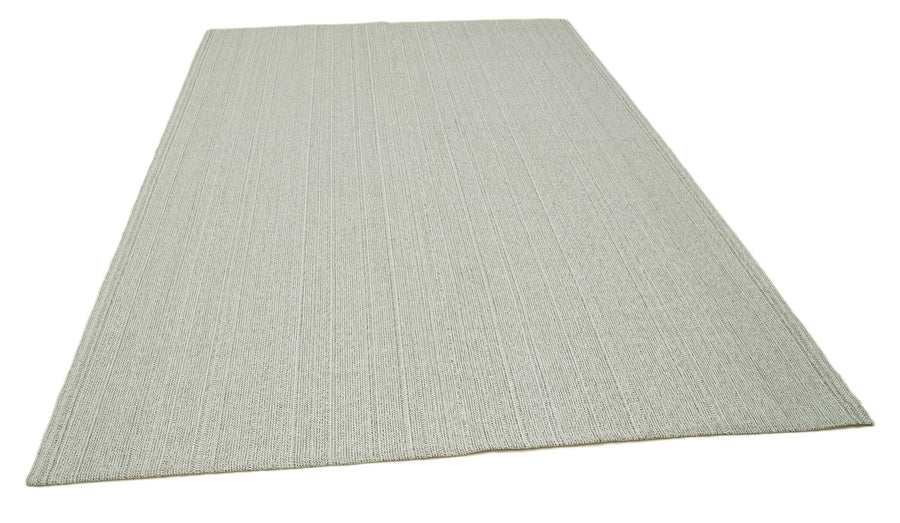 Vintage Flatweave Bej Eskitme Pamuk Yün El Dokuma Halısı 205x300 Agacan