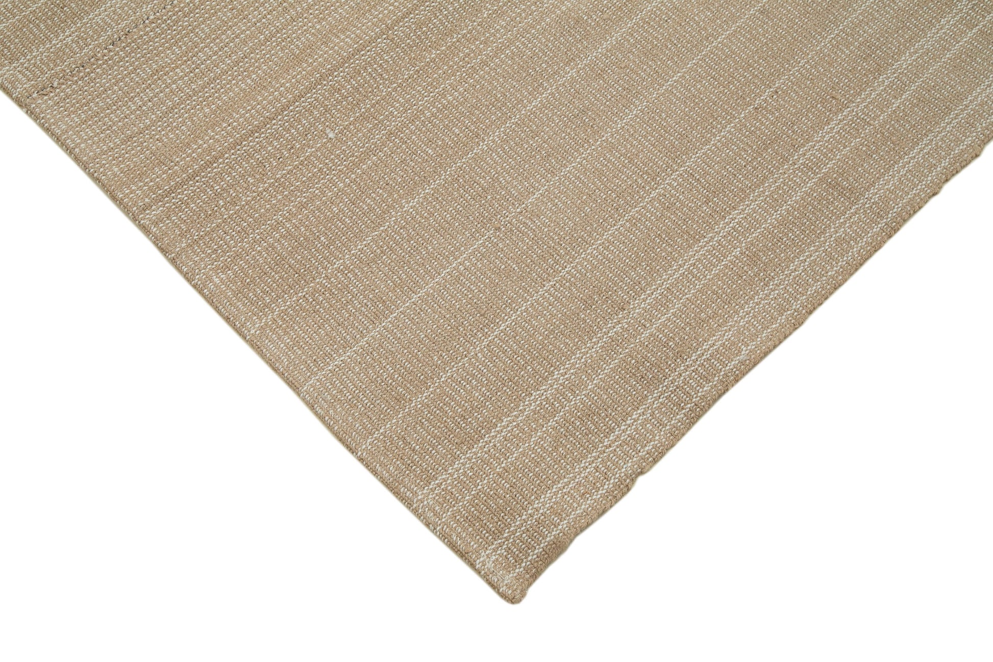 Vintage Flatweave Kahverengi Eskitme Pamuk Yün El Dokuma Halısı 212x326 Agacan