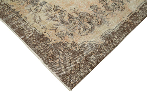 Vintage Bej Eskitme Pamuk Yün El Dokuma Halısı 204x310 Agacan