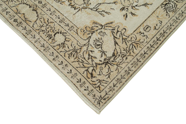 Vintage Bej Eskitme Pamuk Yün El Dokuma Halısı 160x271 Agacan