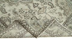 Vintage Bej Eskitme Pamuk Yün El Dokuma Halısı 208x315 Agacan