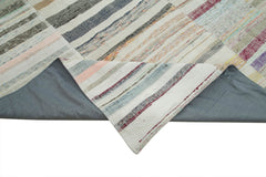 Kırk Yama Bej Patchwork Pamuk Yün El Dokuma Halısı 285x410 Agacan