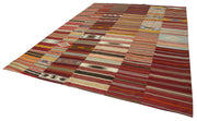 Kırk Yama Pembe Patchwork Pamuk Yün El Dokuma Halısı 305x404 Agacan