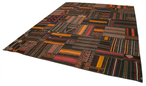 Striped Kilim Beyaz Çizgili Keçi Tüyü El Dokuma Halısı 331x410 Agacan