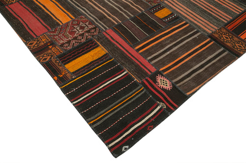 Striped Kilim Beyaz Çizgili Keçi Tüyü El Dokuma Halısı 331x410 Agacan