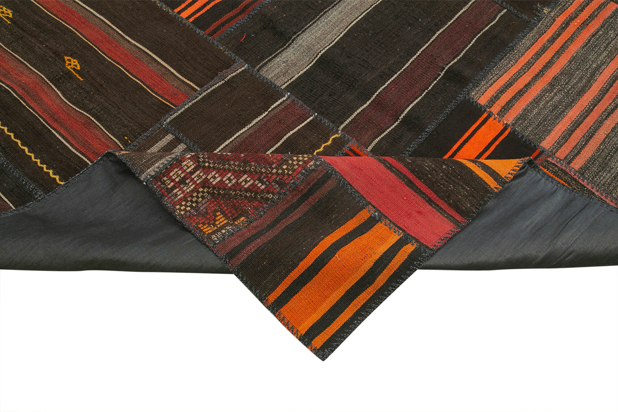 Striped Kilim Beyaz Çizgili Keçi Tüyü El Dokuma Halısı 331x410 Agacan