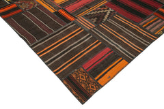Striped Kilim Beyaz Çizgili Keçi Tüyü El Dokuma Halısı 330x415 Agacan