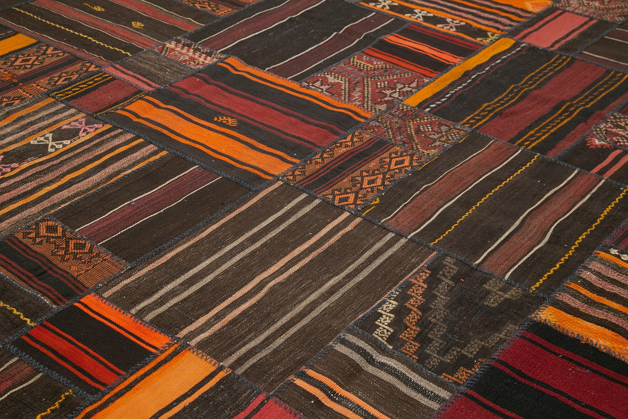 Striped Kilim Beyaz Çizgili Keçi Tüyü El Dokuma Halısı 330x415 Agacan