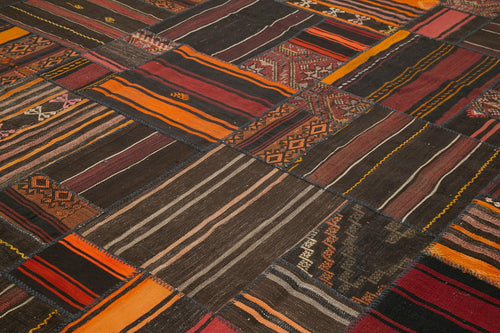 Striped Kilim Beyaz Çizgili Keçi Tüyü El Dokuma Halısı 330x415 Agacan