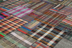 Kırk Yama Gri Patchwork Pamuk Yün El Dokuma Halısı 330x412 Agacan