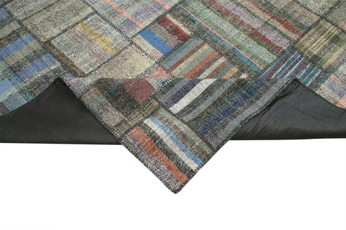 Kırk Yama Gri Patchwork Pamuk Yün El Dokuma Halısı 330x416 Agacan