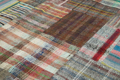 Kırk Yama Gri Patchwork Pamuk Yün El Dokuma Halısı 265x359 Agacan