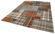 Kırk Yama Gri Patchwork Pamuk Yün El Dokuma Halısı 265x361 Agacan