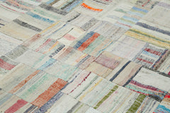 Kırk Yama Gri Patchwork Pamuk Yün El Dokuma Halısı 240x351 Agacan