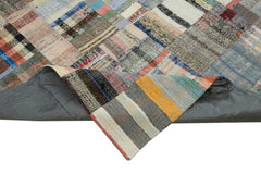 Kırk Yama Gri Patchwork Pamuk Yün El Dokuma Halısı 242x350 Agacan