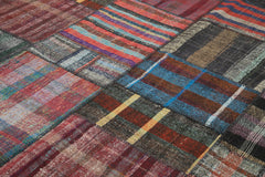 Kırk Yama Gri Patchwork Pamuk Yün El Dokuma Halısı 224x310 Agacan