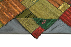 Kırk Yama Gri Patchwork Pamuk Yün El Dokuma Halısı 250x352 Agacan