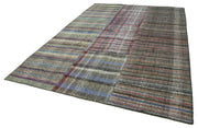 Kırk Yama Gri Patchwork Pamuk Yün El Dokuma Halısı 249x360 Agacan