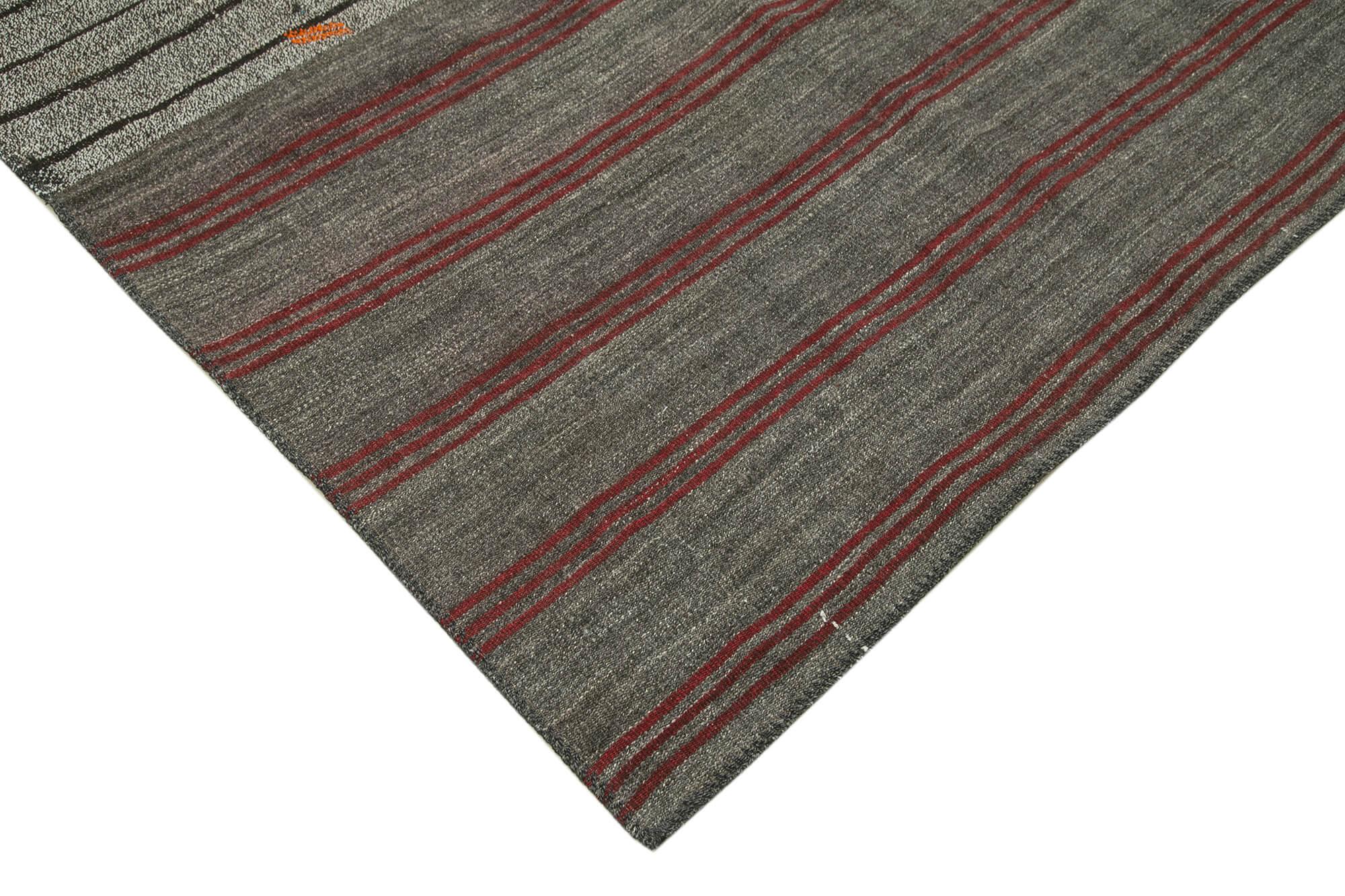 Kırk Yama Gri Patchwork Pamuk Yün El Dokuma Halısı 251x360 Agacan