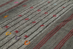 Kırk Yama Gri Patchwork Pamuk Yün El Dokuma Halısı 251x360 Agacan