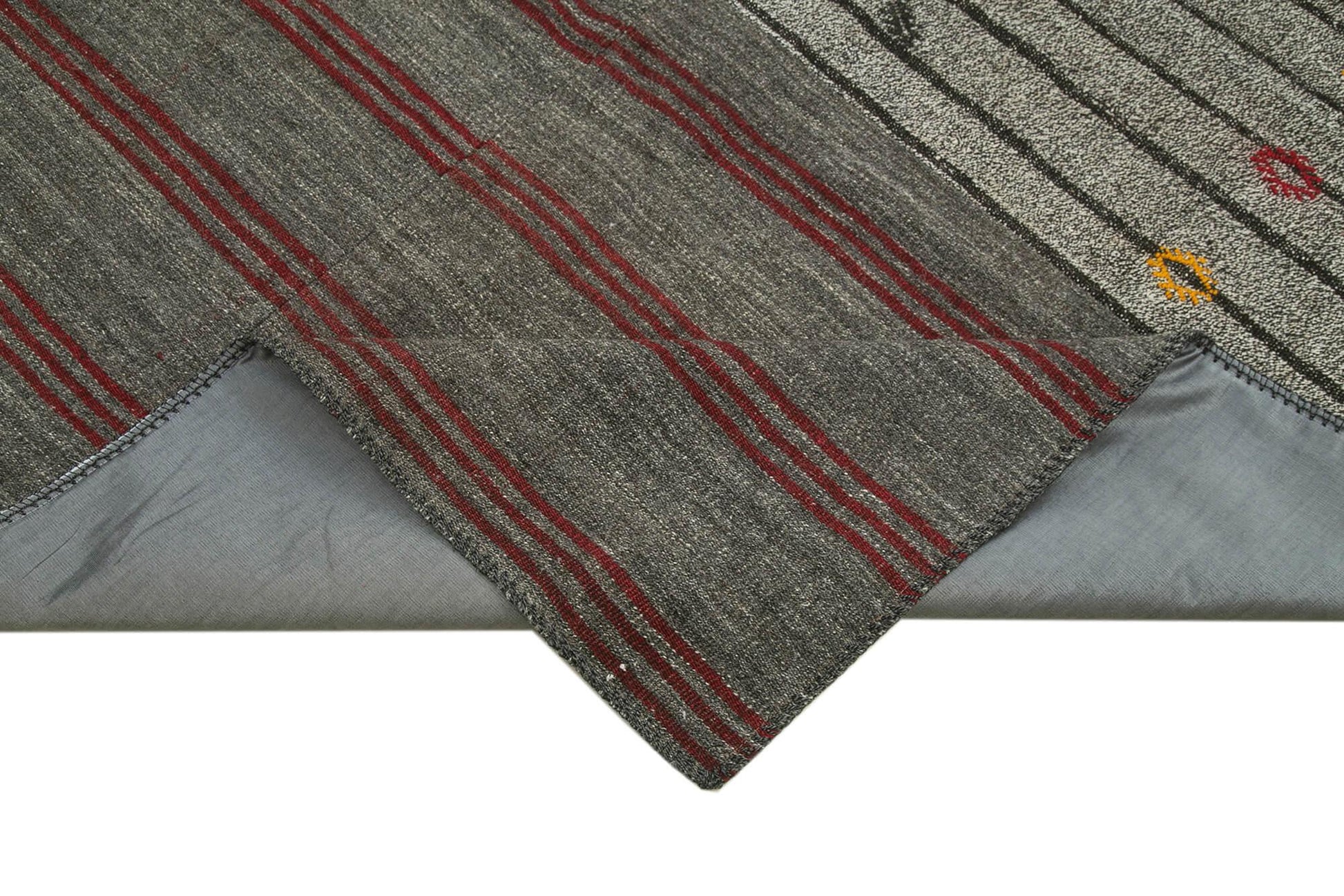 Kırk Yama Gri Patchwork Pamuk Yün El Dokuma Halısı 251x360 Agacan