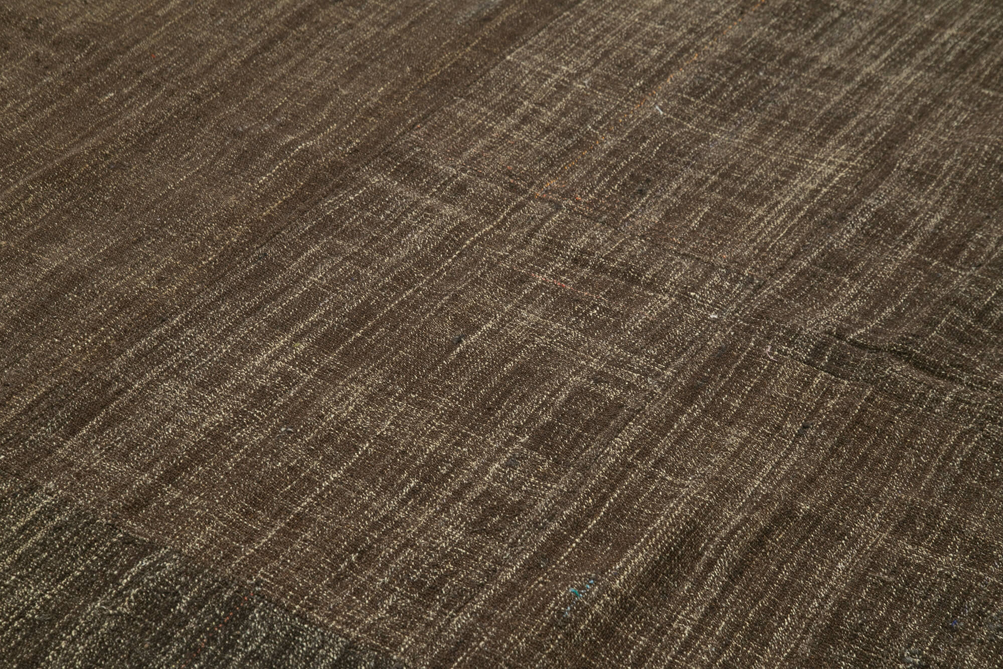 Striped Kilim Kahverengi Çizgili Keçi Tüyü El Dokuma Halısı 238x360 Agacan