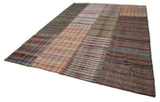 Kırk Yama Gri Patchwork Pamuk Yün El Dokuma Halısı 264x364 Agacan