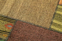 Kırk Yama Gri Patchwork Pamuk Yün El Dokuma Halısı 83x221 Agacan