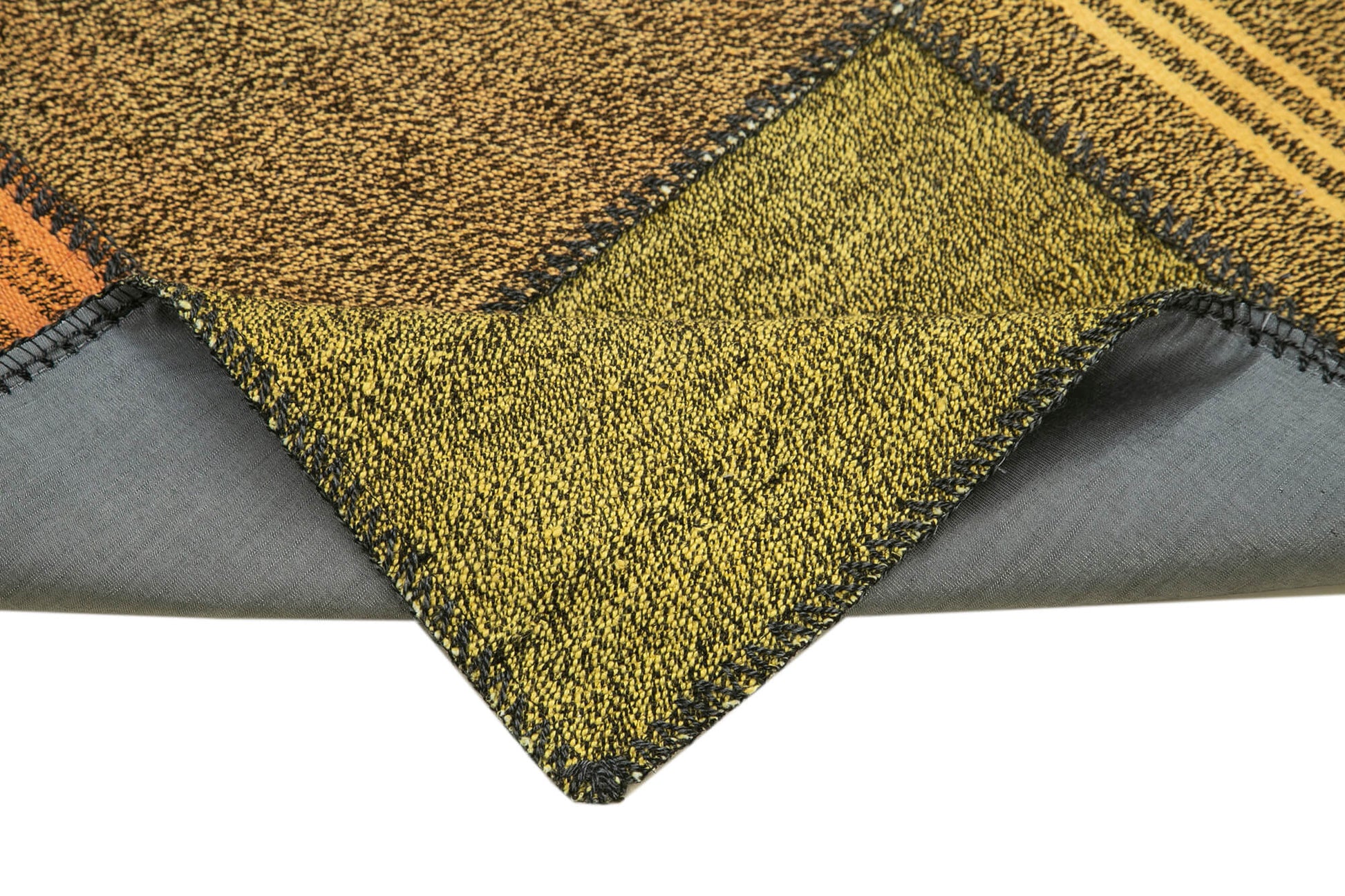 Kırk Yama Gri Patchwork Pamuk Yün El Dokuma Halısı 83x221 Agacan