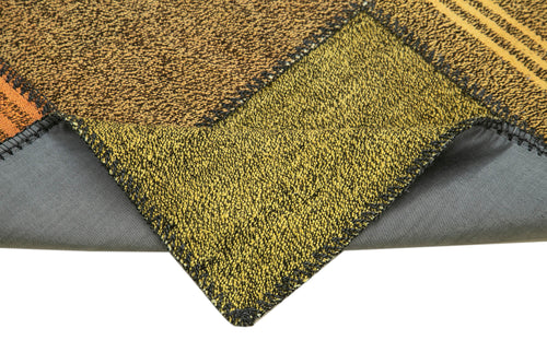 Kırk Yama Gri Patchwork Pamuk Yün El Dokuma Halısı 83x221 Agacan