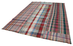 Kırk Yama Gri Patchwork Pamuk Yün El Dokuma Halısı 235x320 Agacan