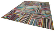 Kırk Yama Gri Patchwork Pamuk Yün El Dokuma Halısı 305x402 Agacan