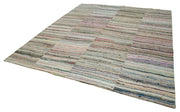 Kırk Yama Gri Patchwork Pamuk Yün El Dokuma Halısı 290x343 Agacan
