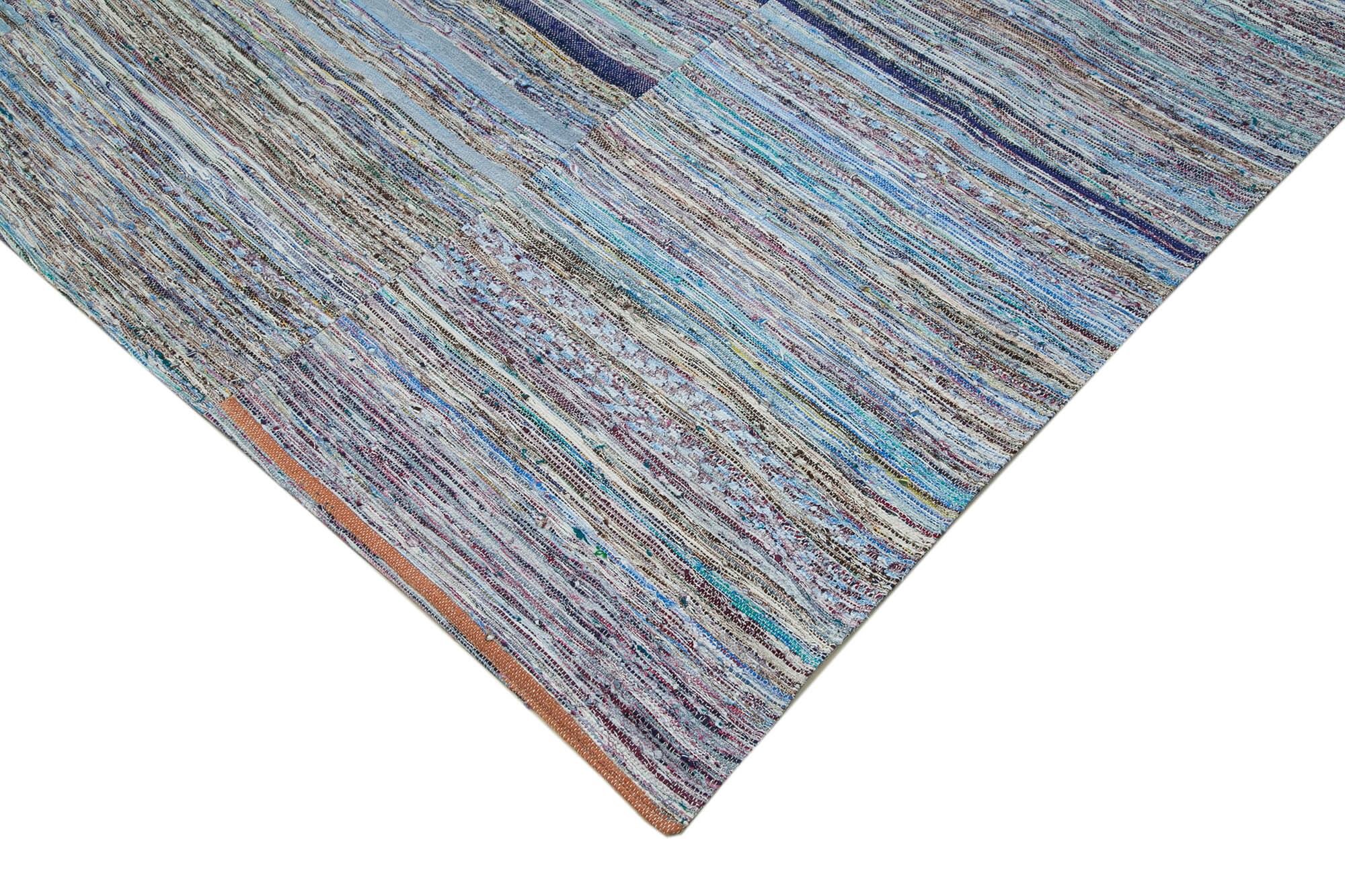Kırk Yama Gri Patchwork Pamuk Yün El Dokuma Halısı 197x300 Agacan
