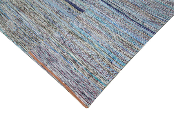 Kırk Yama Gri Patchwork Pamuk Yün El Dokuma Halısı 197x300 Agacan
