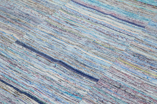 Kırk Yama Gri Patchwork Pamuk Yün El Dokuma Halısı 197x300 Agacan