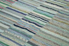 Kırk Yama Gri Patchwork Pamuk Yün El Dokuma Halısı 230x342 Agacan