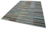 Kırk Yama Gri Patchwork Pamuk Yün El Dokuma Halısı 230x327 Agacan
