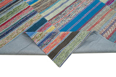 Kırk Yama Gri Patchwork Pamuk Yün El Dokuma Halısı 222x341 Agacan