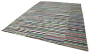 Kırk Yama Gri Patchwork Pamuk Yün El Dokuma Halısı 306x418 Agacan