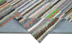 Kırk Yama Gri Patchwork Pamuk Yün El Dokuma Halısı 306x418 Agacan