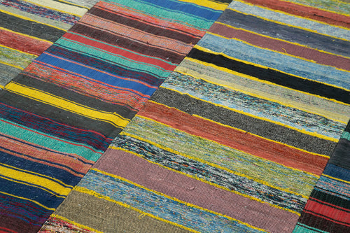 Kırk Yama Gri Patchwork Pamuk Yün El Dokuma Halısı 180x292 Agacan