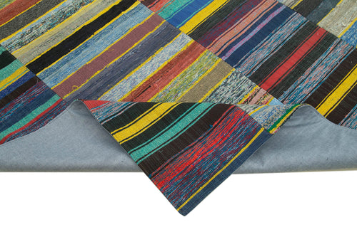 Kırk Yama Gri Patchwork Pamuk Yün El Dokuma Halısı 180x292 Agacan