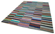 Kırk Yama Gri Patchwork Pamuk Yün El Dokuma Halısı 230x343 Agacan