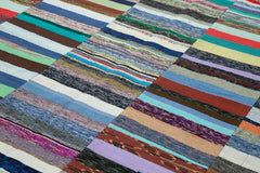 Kırk Yama Gri Patchwork Pamuk Yün El Dokuma Halısı 230x343 Agacan