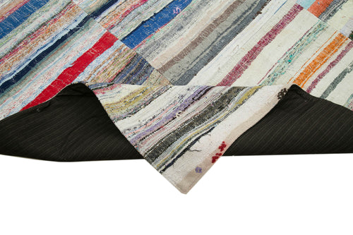 Kırk Yama Gri Patchwork Pamuk Yün El Dokuma Halısı 267x382 Agacan