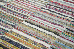 Kırk Yama Gri Patchwork Pamuk Yün El Dokuma Halısı 262x370 Agacan