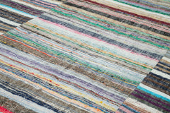 Kırk Yama Gri Patchwork Pamuk Yün El Dokuma Halısı 277x398 Agacan