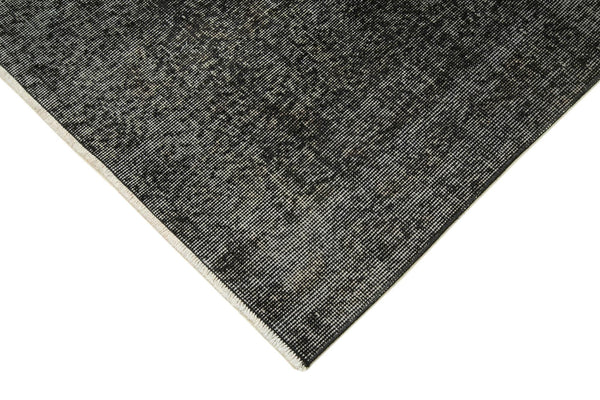 Overdyed Vintage Siyah Eskitme Pamuk Yün El Dokuma Halısı 86x311 Agacan