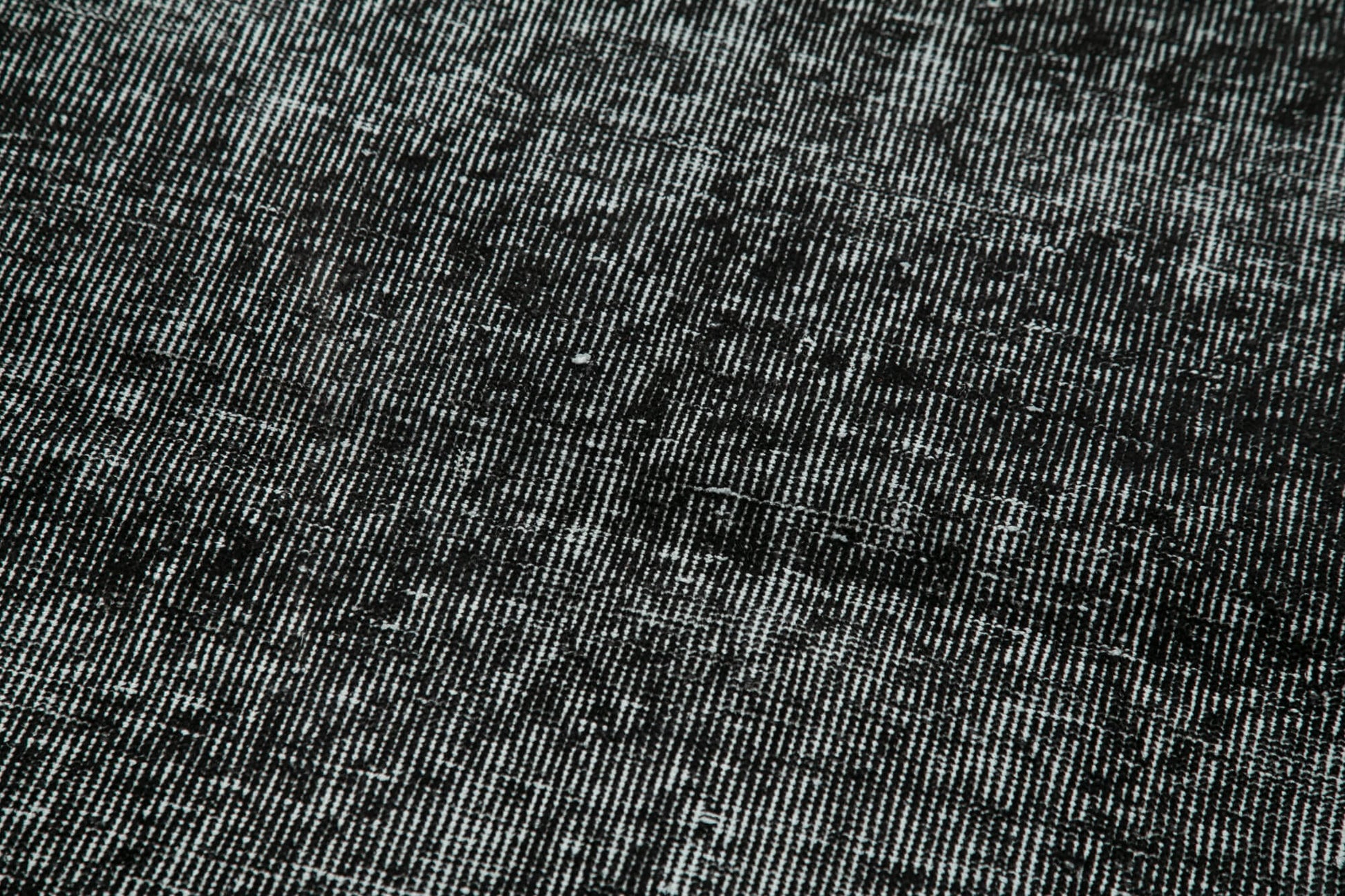 Overdyed Vintage Siyah Eskitme Pamuk Yün El Dokuma Halısı 90x292 Agacan